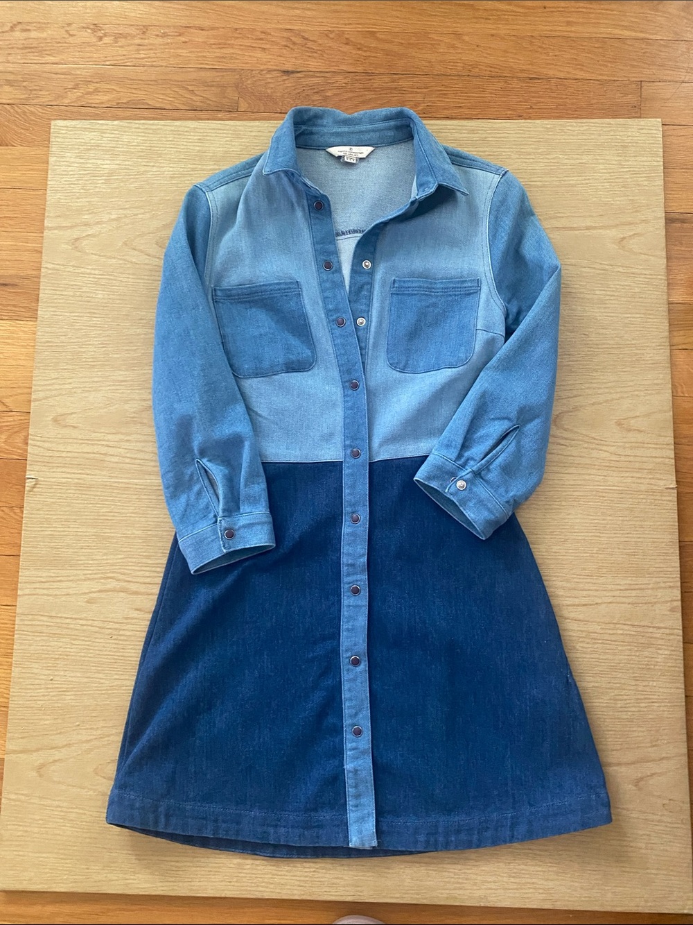 French Connection Two-Tone Blue Denim Shirt Dress or Coat